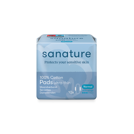 Sanature 100% Cotton Pads Normal With Wings